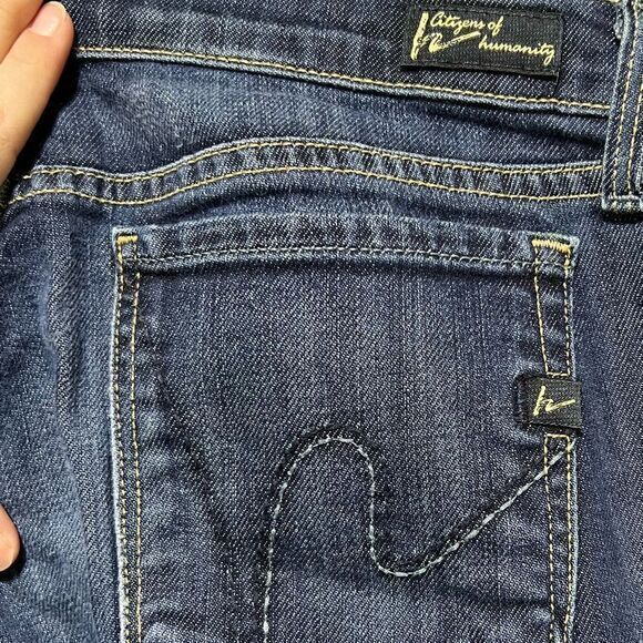 Citizens of Humanity Dita‎ Petite Bootcut Jeans Whiskering Fading Blue Size 27 - Picture 7 of 11